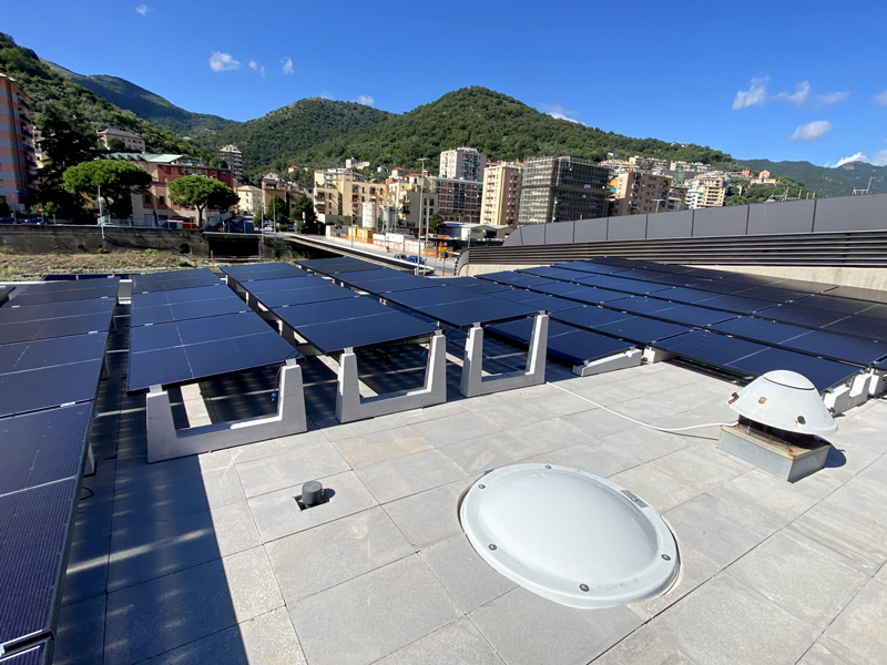 Moduli fotovoltaici per piscina Sciorba